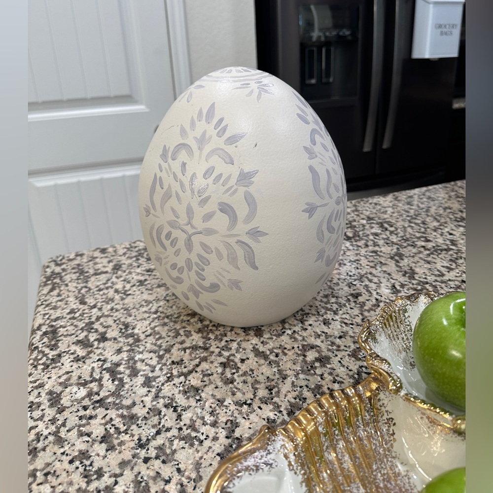 ✨ Pottery Barn Large Decorative Chambray Egg – Neutral Home Decor - Picture 2 of 6
